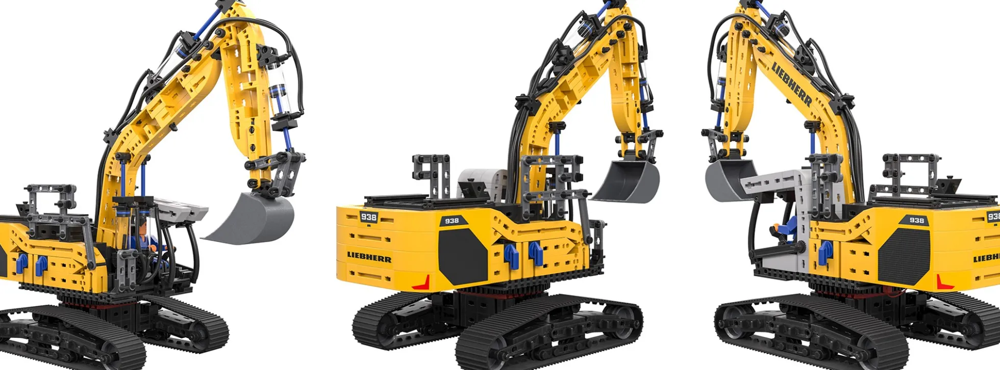 fischertechnik 576450 TECHNIK Liebherr R 938 Pneumatischer Bagger | 689 Teile | ab 10 Jahren