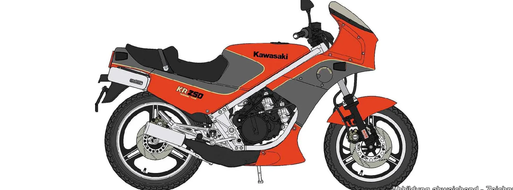 HASEGAWA 21751 Kawasaki KR250 Rot/Grau | Motorrad Bausatz 1:12