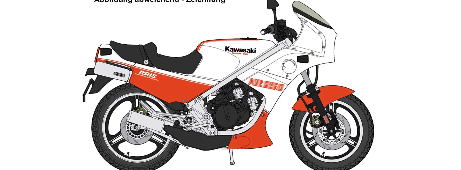 Hasegawa 21745 Kawasaki KR250 | weiß/rot | Motoradmodell Bausatz 1:12