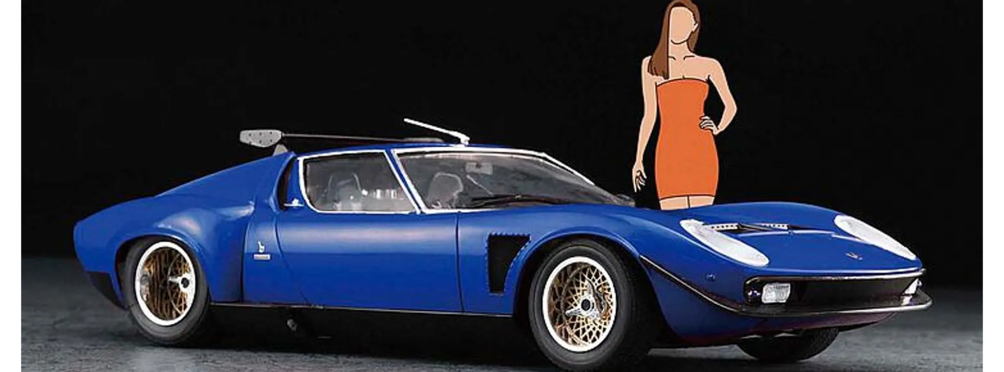 HASEGAWA 20472 Lamborghini Jota SVR mit Figur | Auto Bausatz 1:24