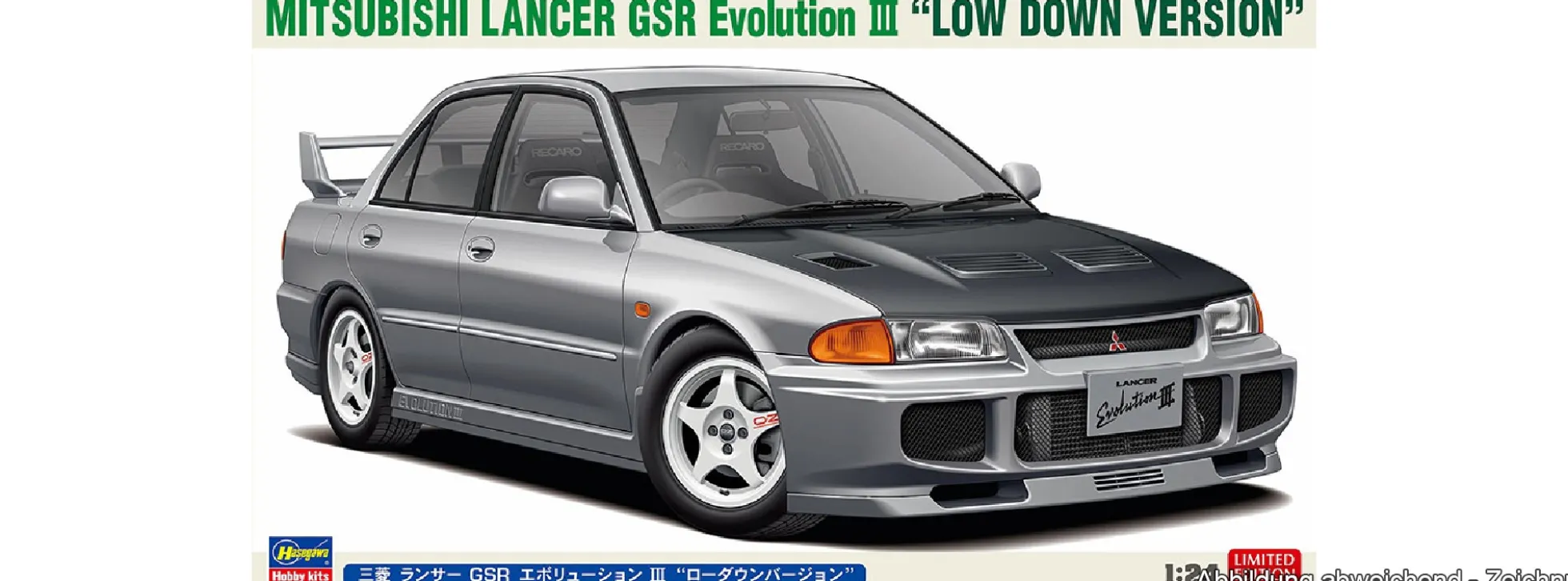 HASEGAWA 20782 Mitsubishi Lancer GSR Evo III - Low-down Version | Auto Bausatz 1:24