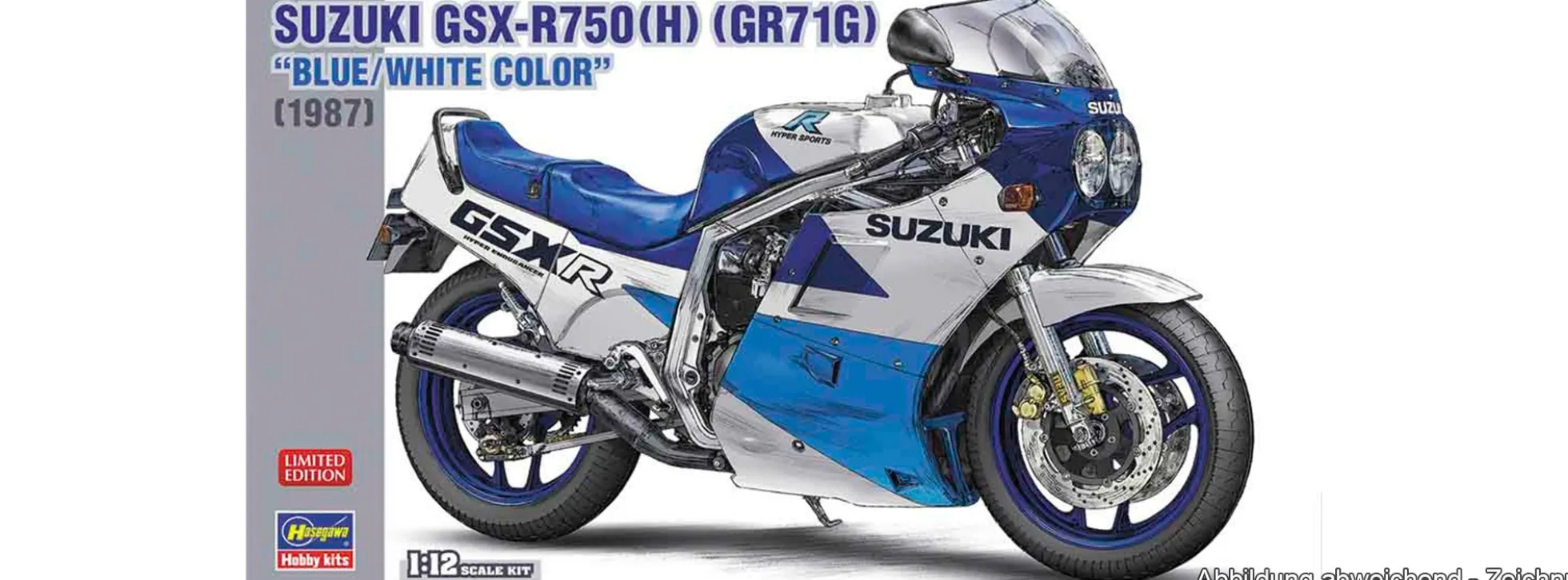 HASEGAWA 21746 Suzuki GSX-R750 H GR71G Blau/Weiß | Motorrad Bausatz 1:12