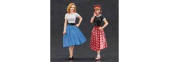 HASEGAWA 29110 US-Girls im Stil der 50er Jahre | 2 Stück | Figuren Bausatz 1:24