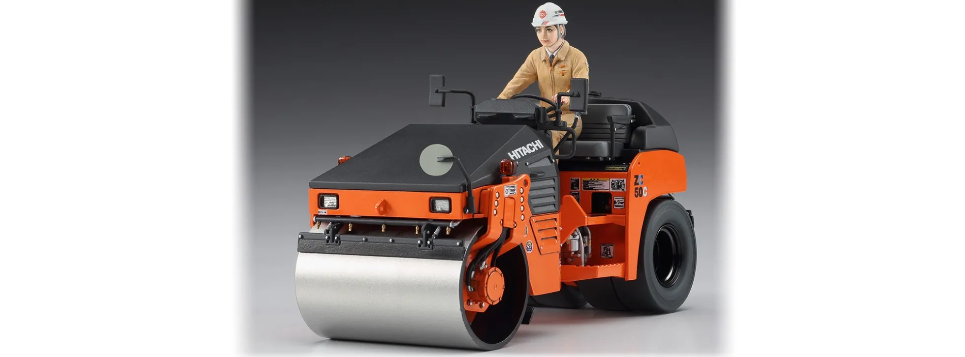 HASEGAWA 666002 Vibrations-Straßenwalze Hitachi ZC50C5 | Baumaschinen Bausatz 1:35