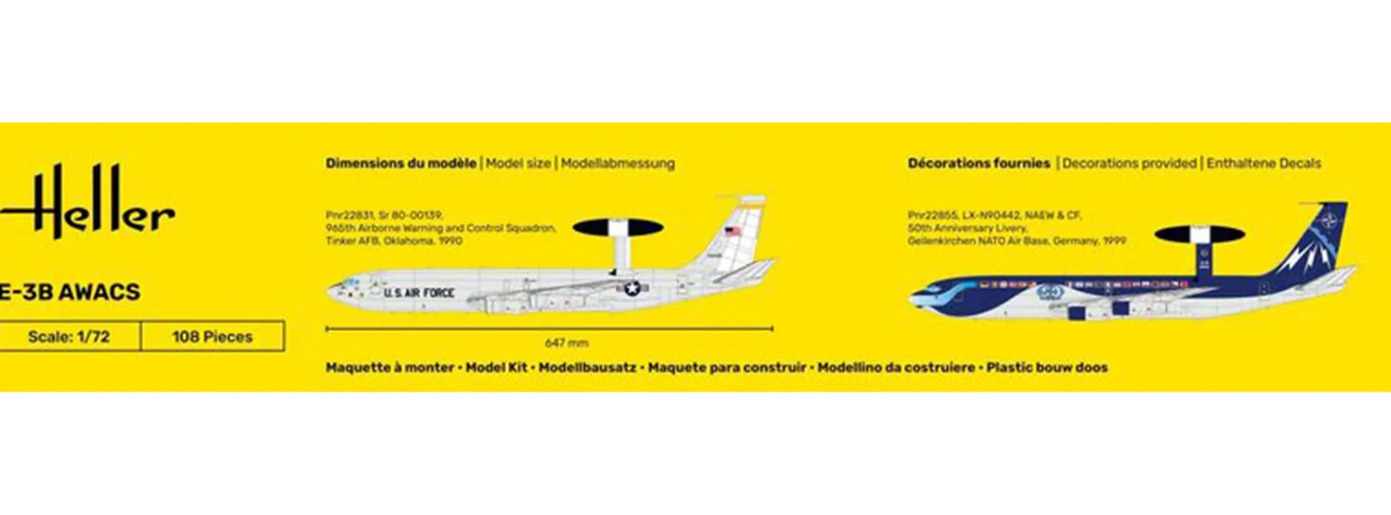 Heller 80308 Boeing E-3B AWACS | Flugzeug Bausatz 1:72