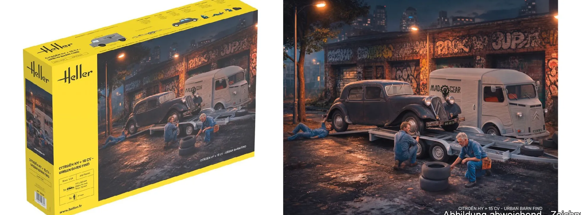 Heller 50335 Citroen HY + 15 CV Scheunenfund | Auto Bausatz 1:24