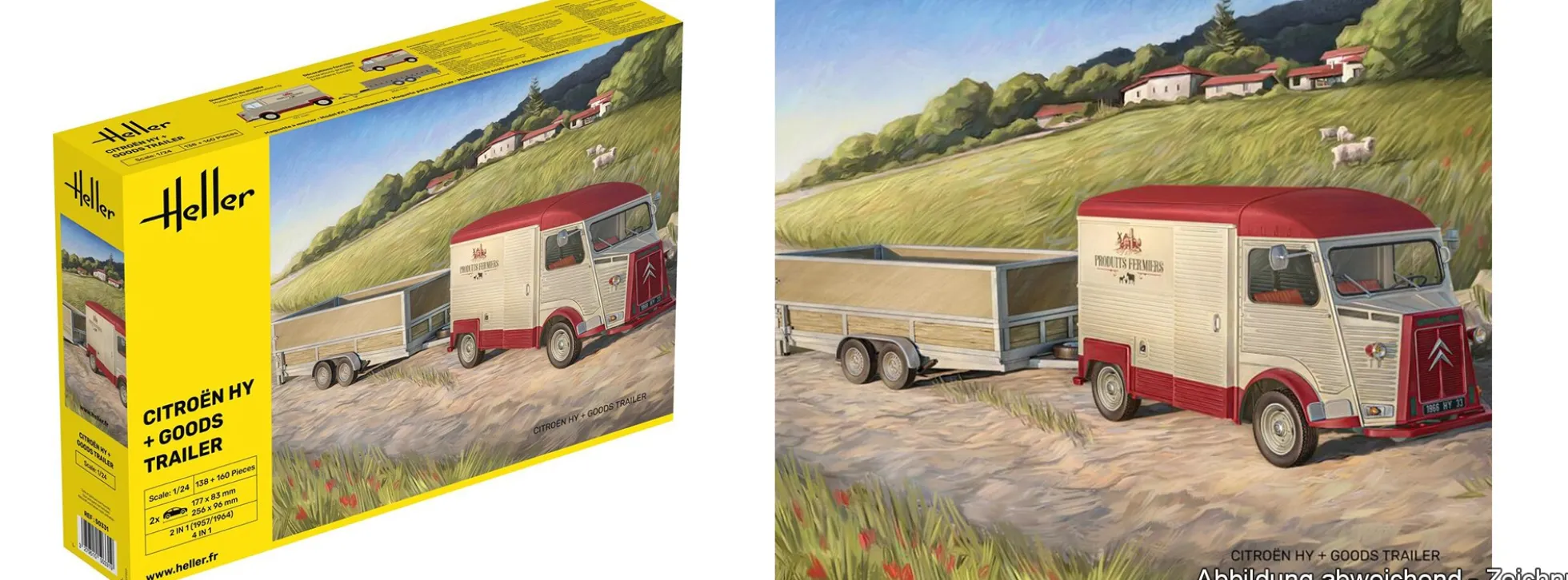 Heller 50331 Citroen HY + Goods Trailer | LKW-Bausatz 1:24