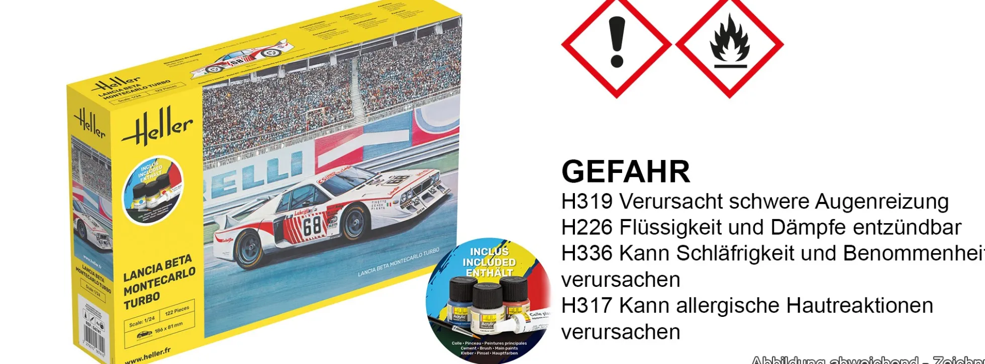 Heller 56741 Lancia Beta Montecarlo Turbo | Starter-Kit | Auto Bausatz 1:24