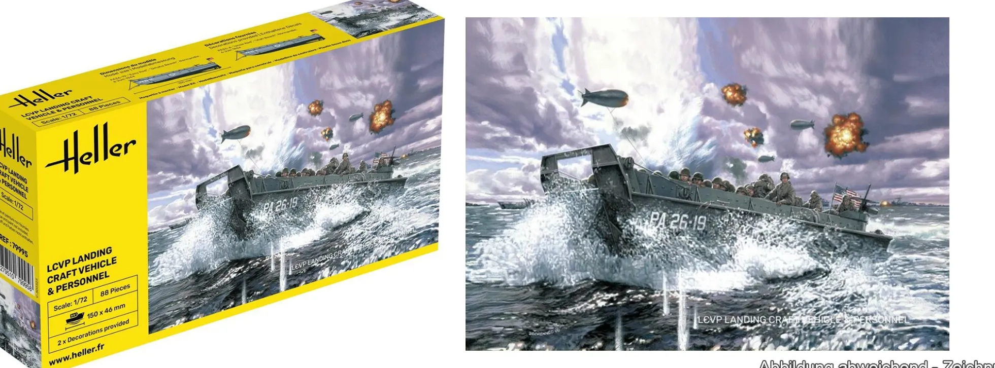 Heller 79995 LCVP Landungsboot mit Besatzung | Militär Bausatz 1:72