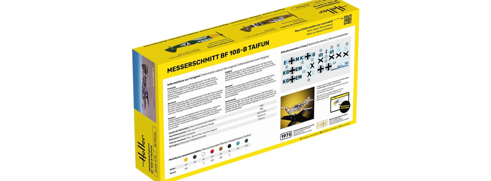 Heller 56231 Messerschmitt Bf 108 B Taifun | Starter-Kit | Flugzeug Bausatz 1:72