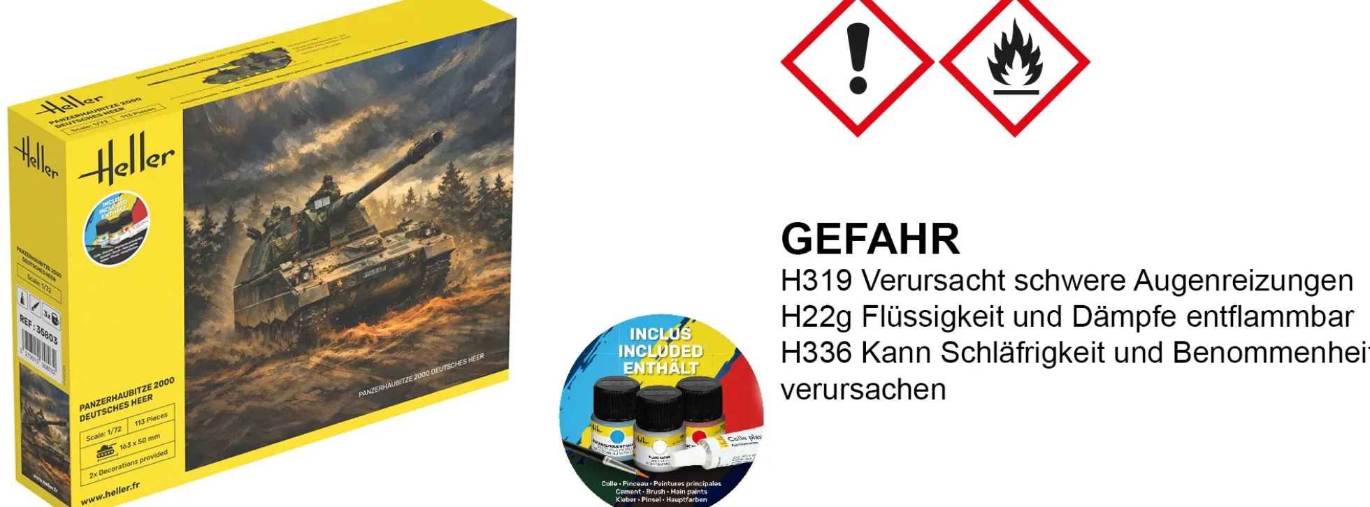 Heller 35803 Panzerhaubitze 2000 - Deutsches Heer | Starter-Kit | Militär Bausatz 1:72