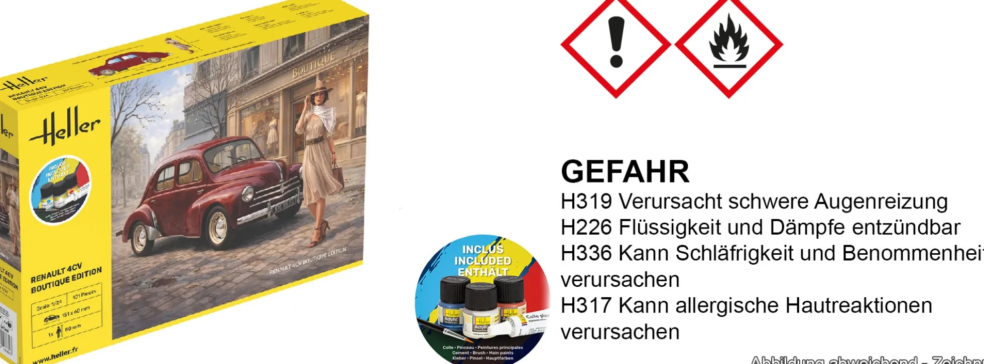 Heller 58762 Renault 4CV Boutique Edition | Starter-Kit | Auto Bausatz 1:24