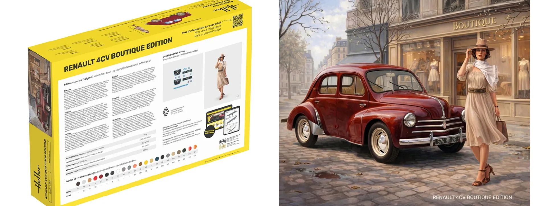 Heller 58762 Renault 4CV Boutique Edition | Starter-Kit | Auto Bausatz 1:24