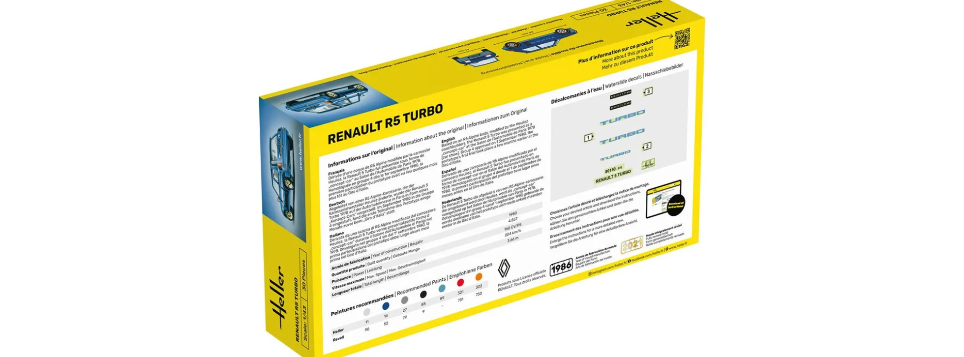 Heller 56150 Renault R5 Turbo | Starter-Kit | Auto Bausatz 1:43