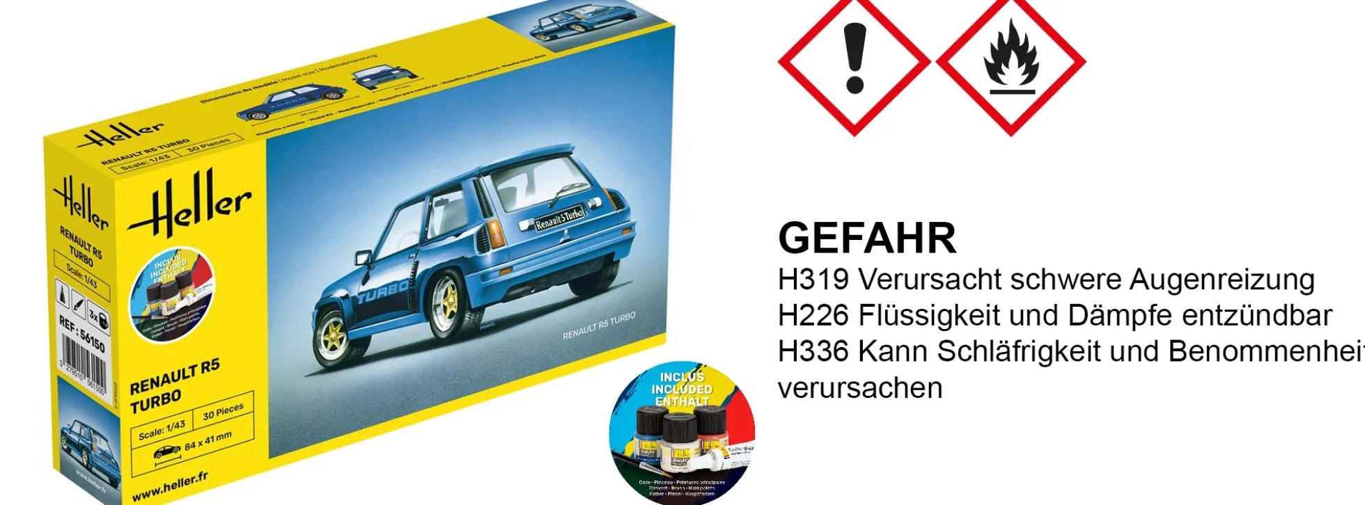 Heller 56150 Renault R5 Turbo | Starter-Kit | Auto Bausatz 1:43