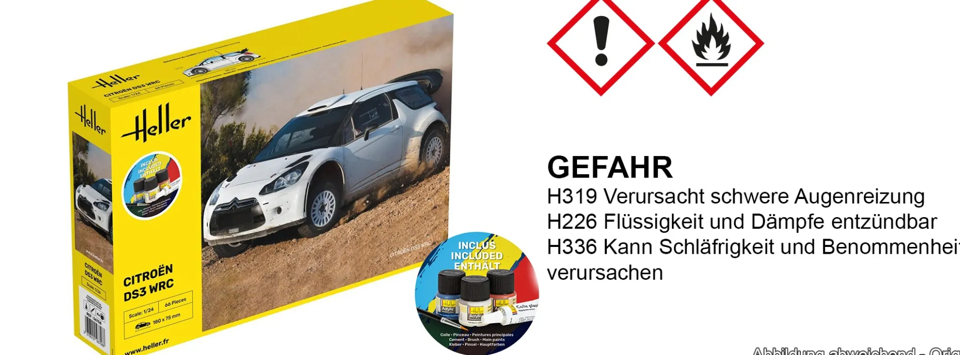 Heller 56758 Starter-Kit Citroen DS3 WRC | Auto Bausatz 1:24