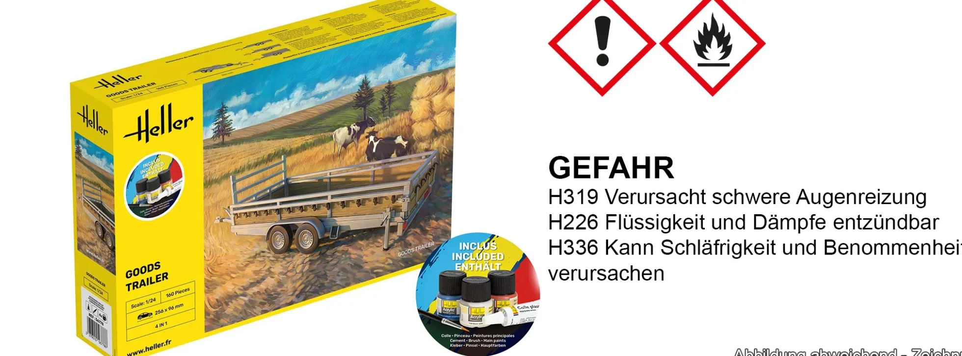 Heller 56778 Starter-Kit Goods Trailer | Anhänger Bausatz 1:24