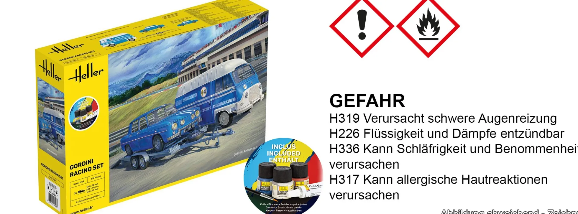 Heller 52328 Starter-Kit Gordini Racing Set | Auto Bausatz 1:24