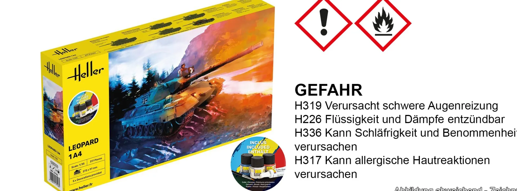 Heller 57126 Starter-Kit Leopard 1A4 | Panzer Bausatz 1:35