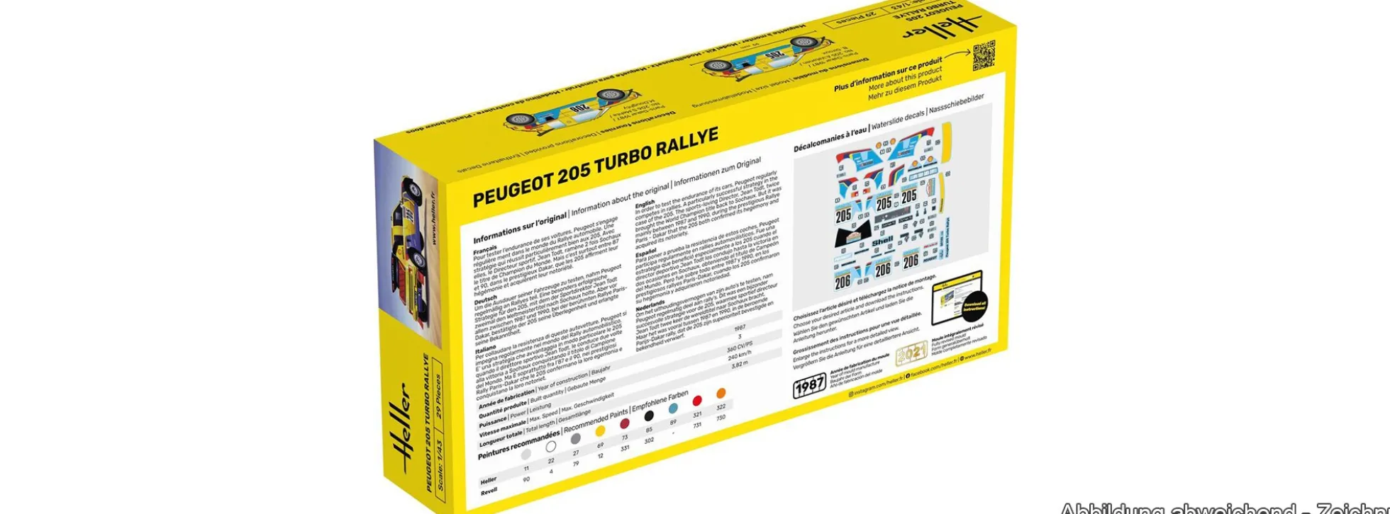 Heller 56189 Starter-Kit Peugeot 205 Turbo Rally | Auto Bausatz 1:43