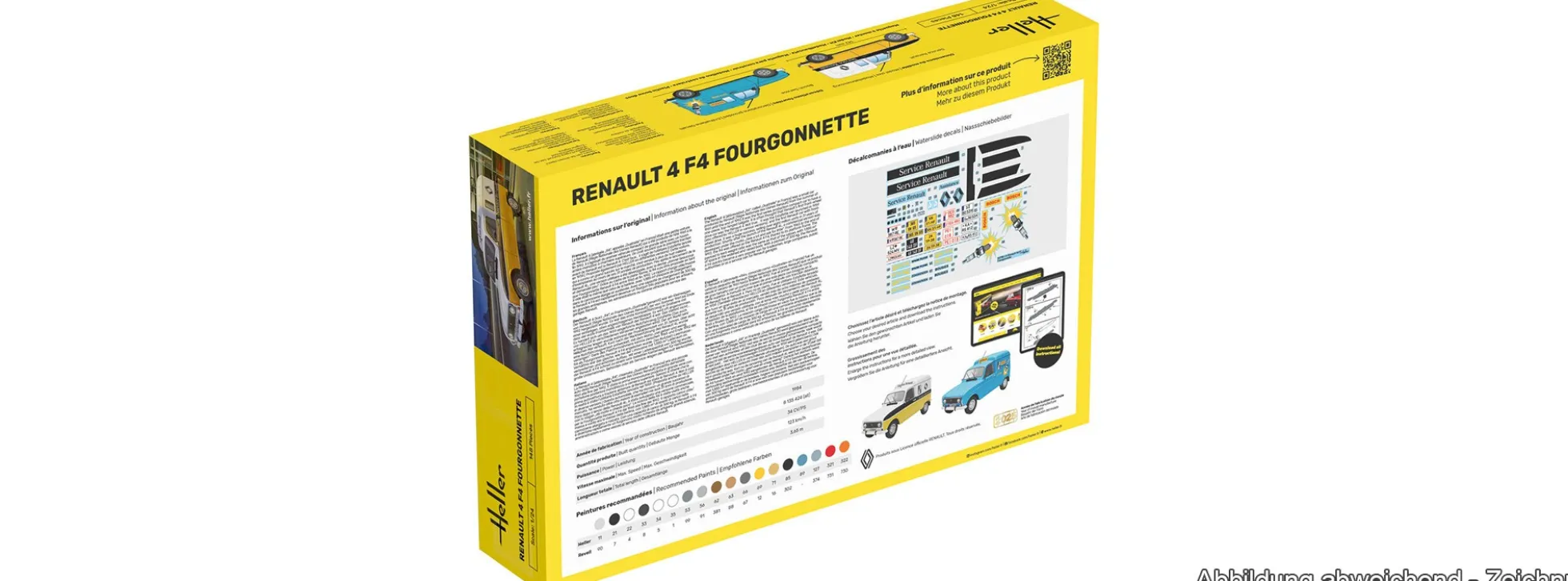 Heller 58700 Starter-Kit Renault 4 Fourgonette F4 | Auto Bausatz 1:24