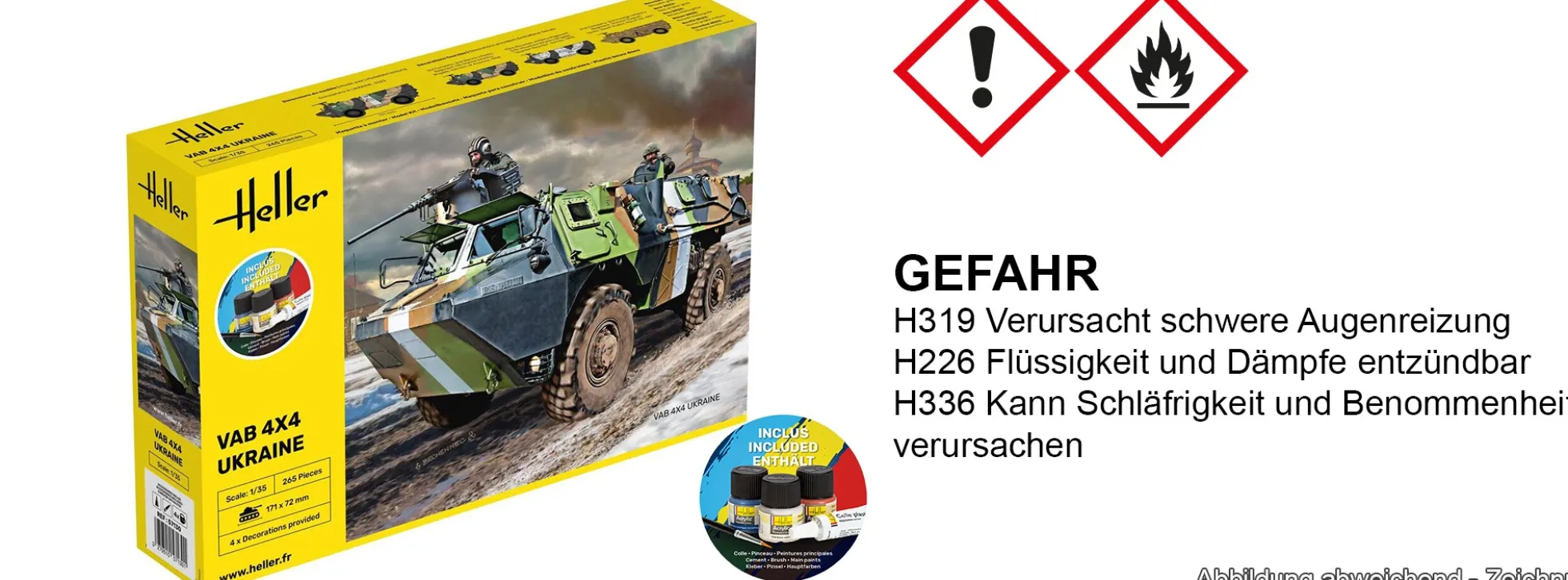 Heller 57130 Starter-Kit VAB 4x4 Ukraine | Panzer Bausatz 1:35