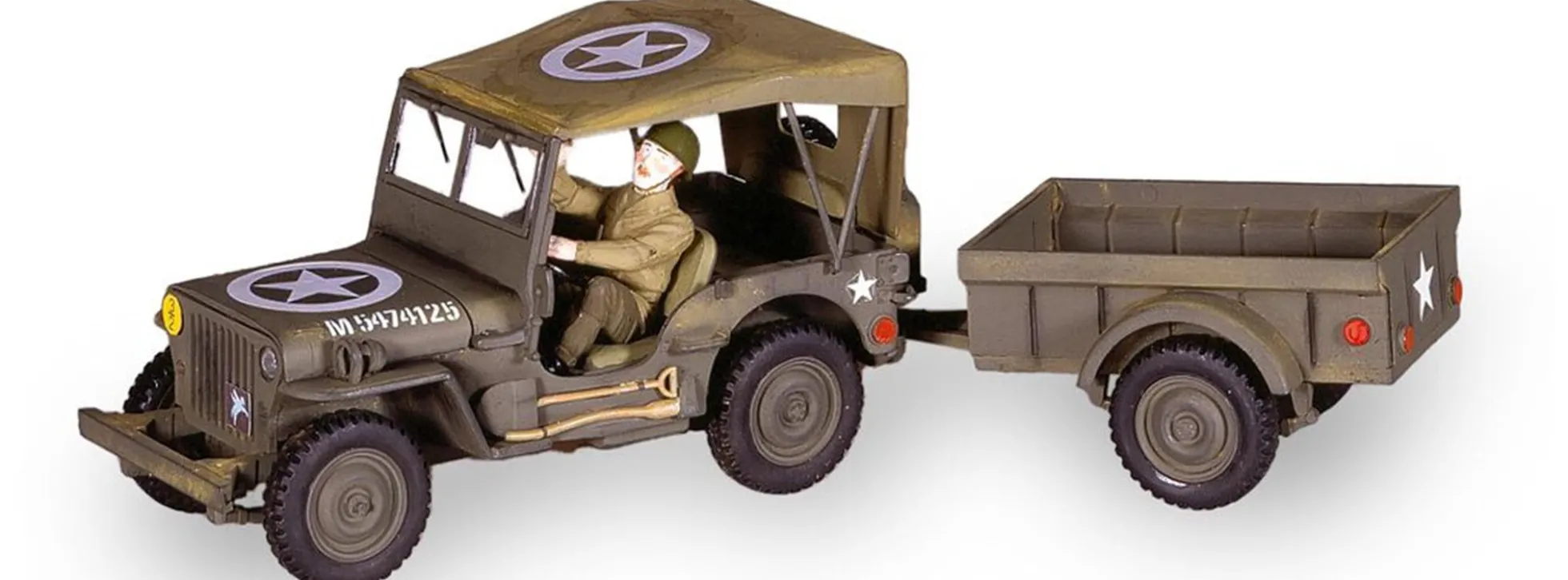 Heller 81105 US 1/4 Ton Truck und Anhänger | Militär Bausatz 1:35