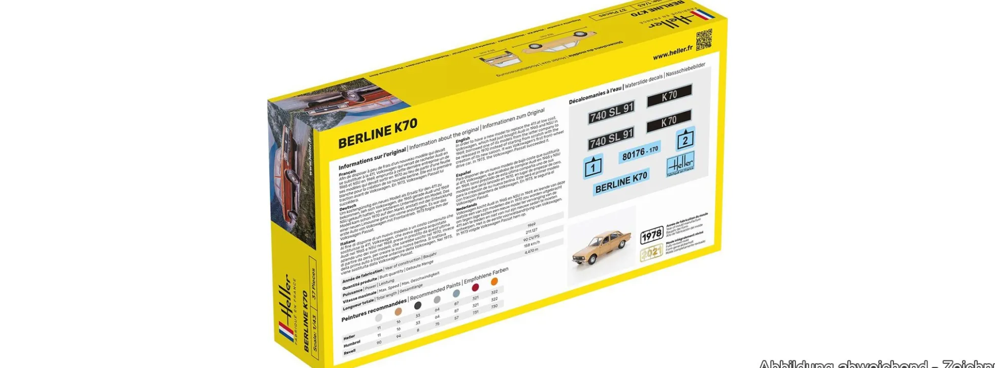 Heller 80176 VW K70 Berline | Auto Bausatz 1:43