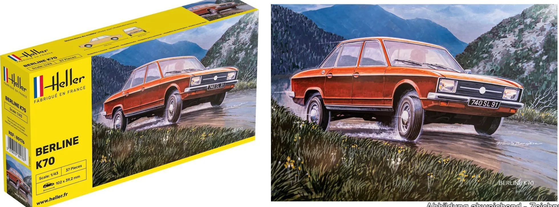 Heller 80176 VW K70 Berline | Auto Bausatz 1:43