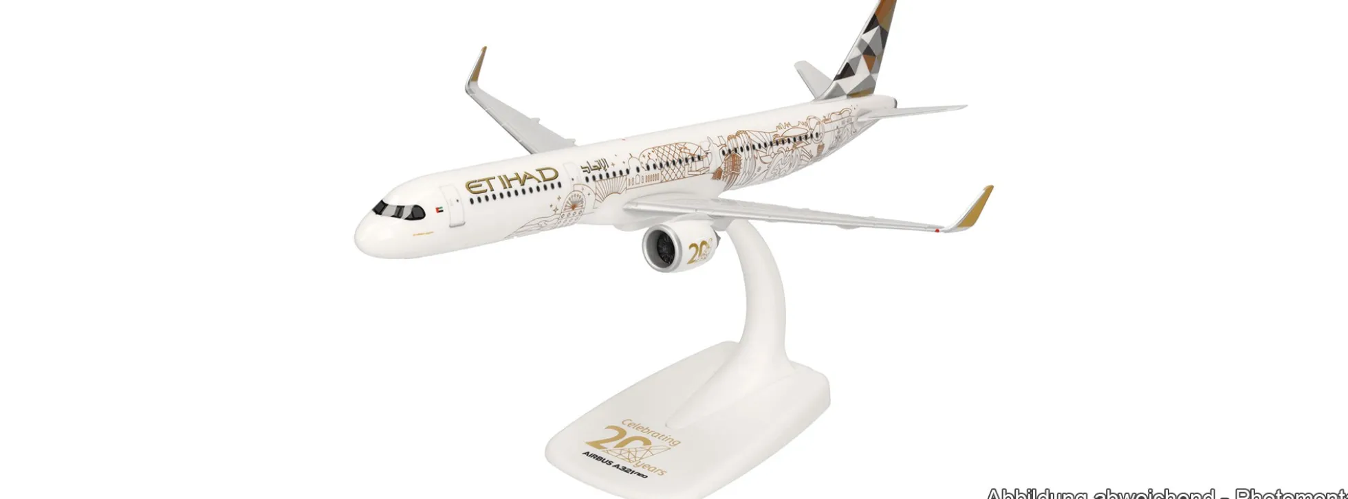 herpa 615013 Airbus A321neo 20th Jubiläum Etihad Airways | Snap-Fit WINGS 1:200