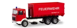 herpa 310963 BASIC MAN F8 AbrollcontainerLKW Feuerwehr Blaulichtmodell 1:87