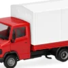 herpa 099509 BASIC MB T2 Pritsche/Plane - rot/weiß | LKW-Modell 1:87