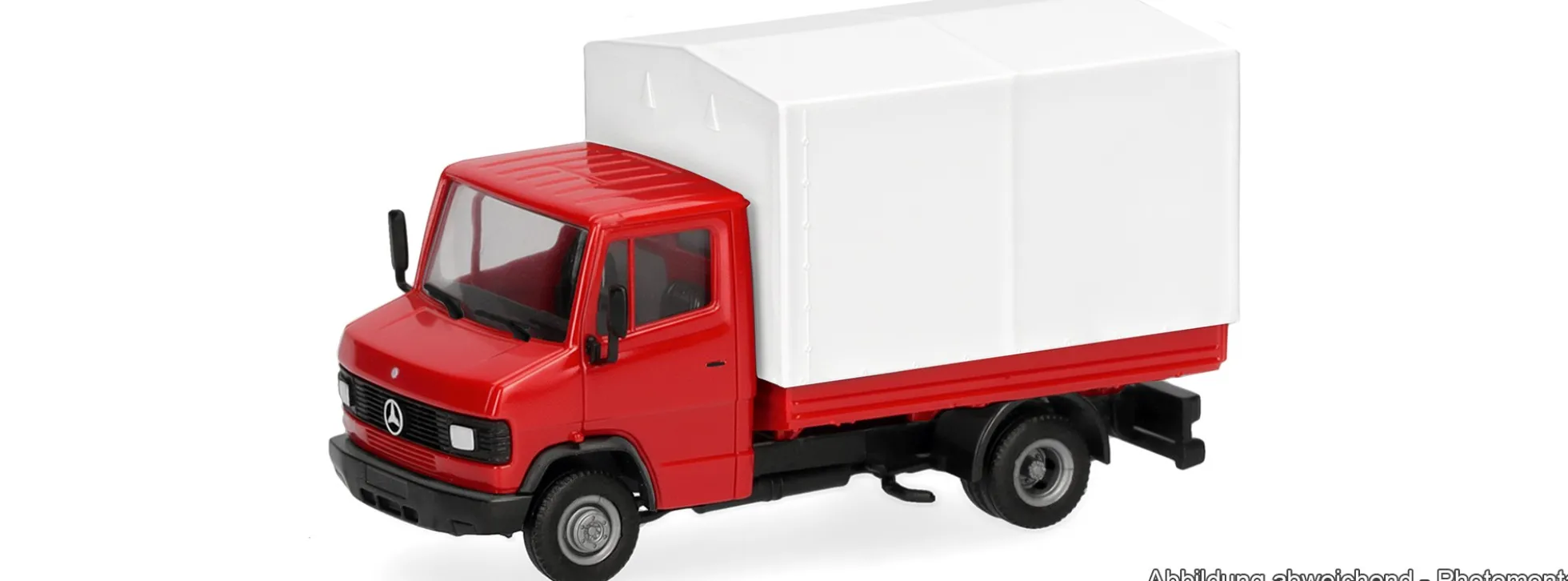 herpa 099509 BASIC MB T2 Pritsche/Plane - rot/weiß | LKW-Modell 1:87
