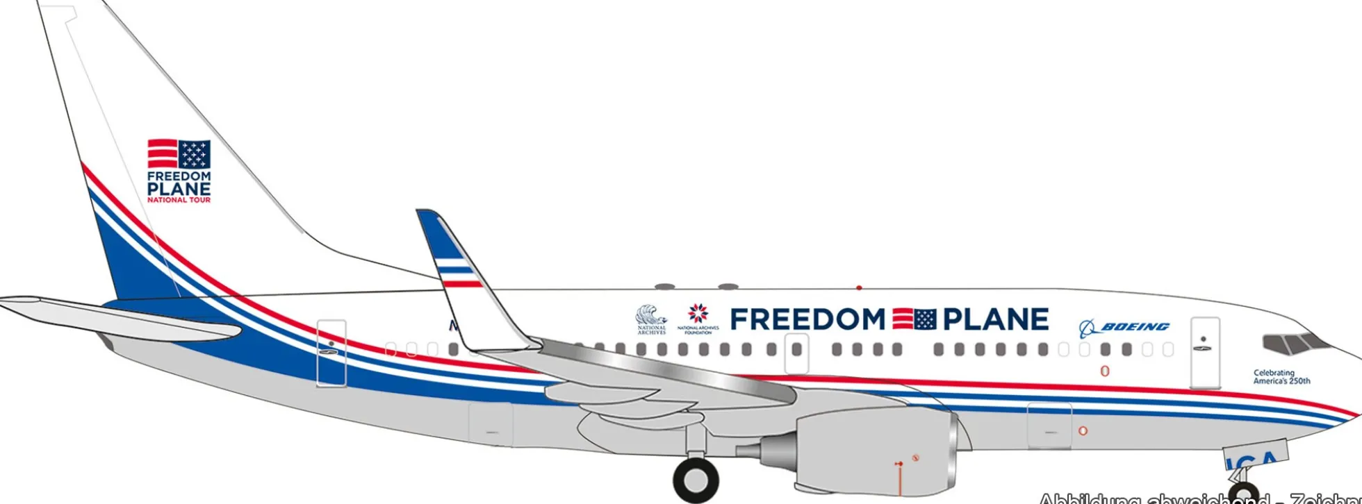 herpa 539890 Boeing 737-700BBJ Freedom Plane | WINGS 1:500