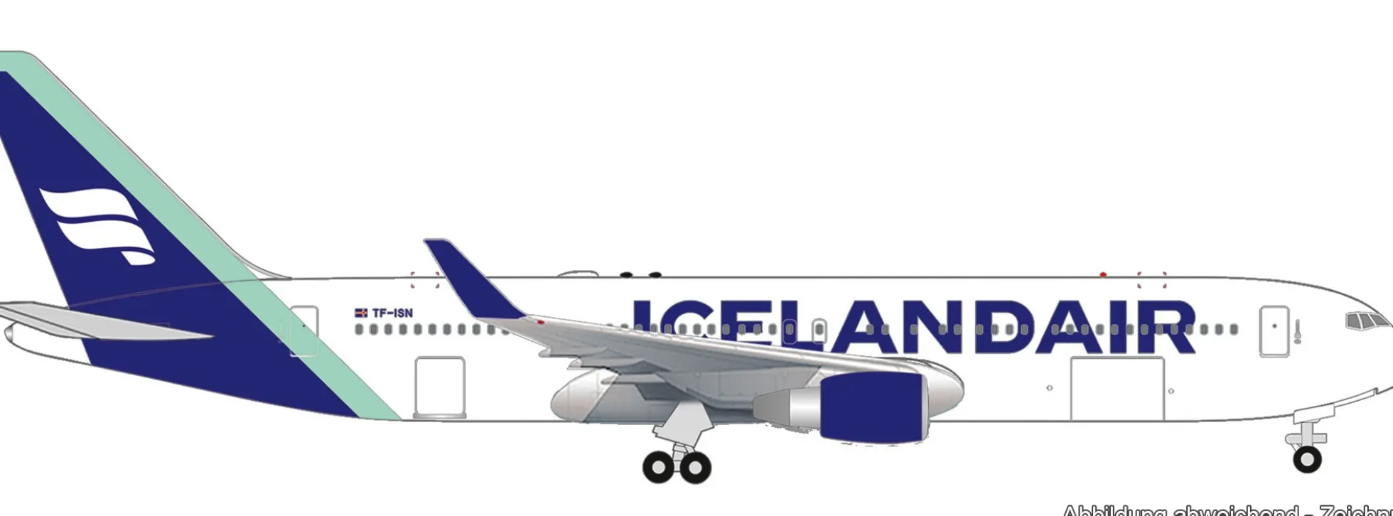 herpa 539241 Boeing 767-300 Borreal blue tail stripe Icelandair | WINGS 1:500