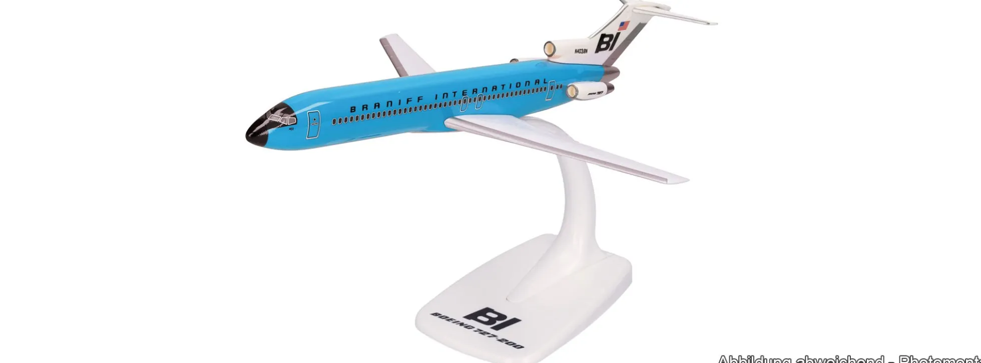herpa 613996 Boeing 727-200 Braniff International Solid New Dark Blue | Snap-Fit WINGS 1:200