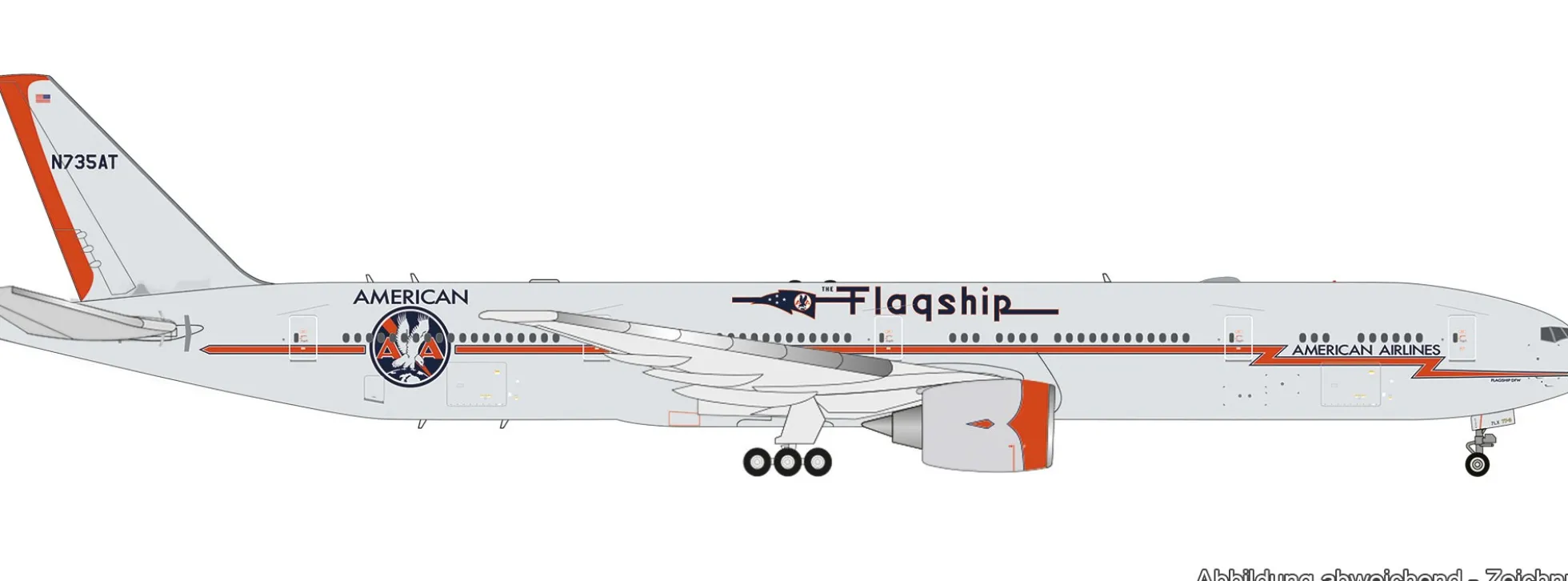 herpa 614986 Boeing 777-300ER AmericanAirlines Boeing Flagship HeritageLivery | WINGS Snap-Fit 1:200