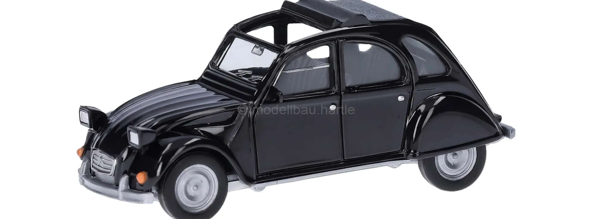 herpa 027632-007 Citroen 2 CV mit Queue schwarz | Modellauto 1:87