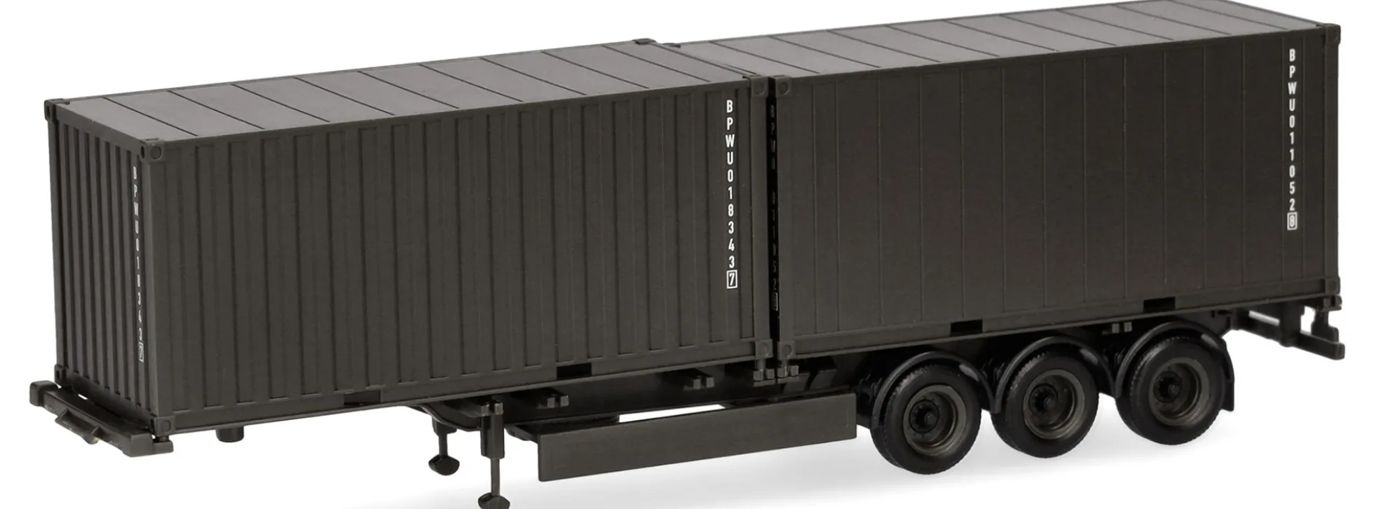 herpa 747240 Containerauflieger 3achs mit 2x 20 ft. Container Bundeswehr | Militärmodell 1:87