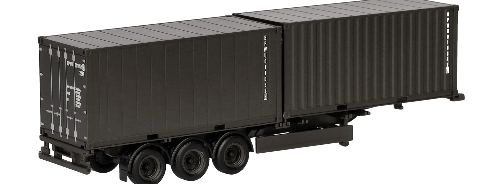 herpa 747240 Containerauflieger 3achs mit 2x 20 ft. Container Bundeswehr | Militärmodell 1:87