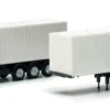 herpa 085748 Containerauflieger 40ft weiss 2 Stück Bausatz 1:120