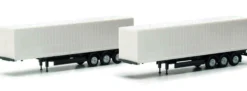 herpa 085748 Containerauflieger 40ft weiss 2 Stück Bausatz 1:120