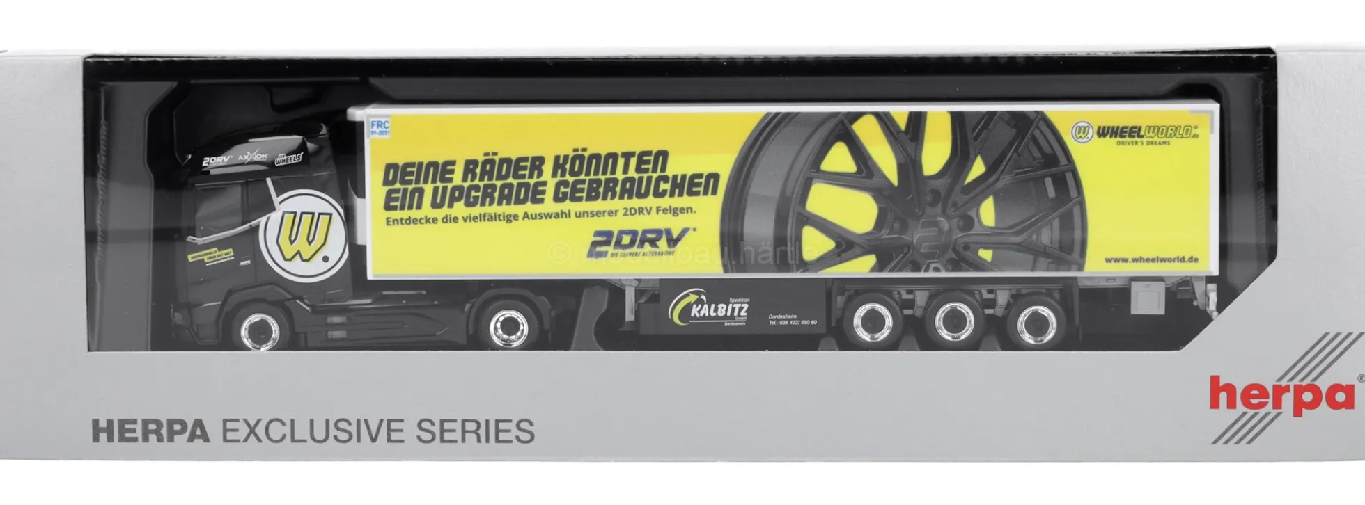herpa 961530 DAF XG Kühlkoffer-Sattelzug - Kalbitz / Wheelworld-2DRV | LKW-Modell 1:87