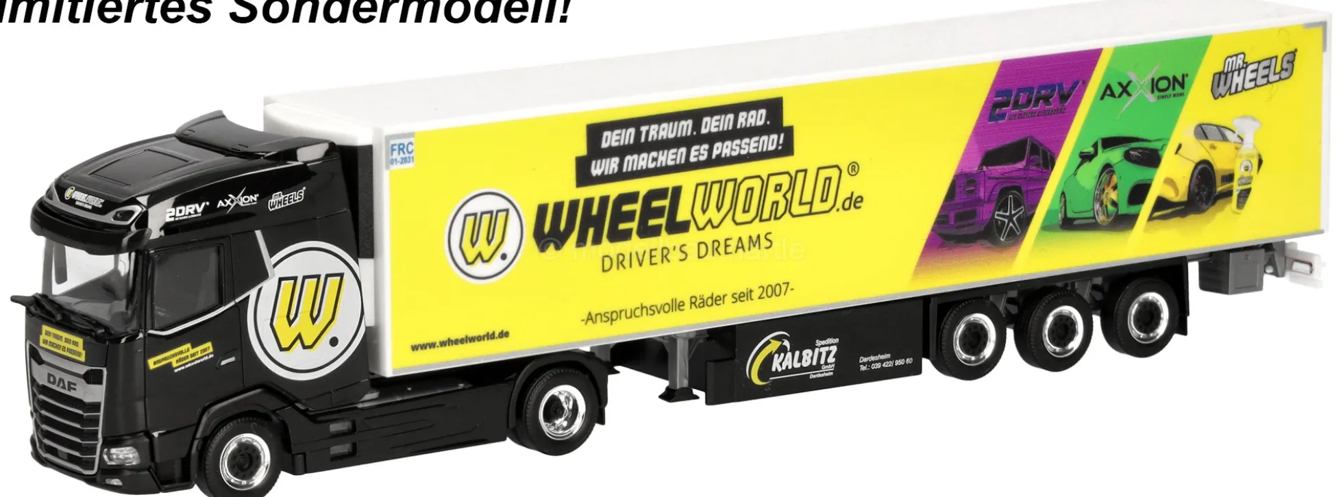 herpa 961547 DAF XG Kühlkoffer-Sattelzug - Kalbitz / Wheelworld-Driver-Dream | LKW-Modell 1:87