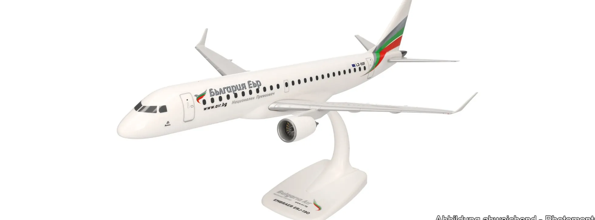 herpa 609258-001 Embraer E190 Bulgaria Air | Snap-Fit WINGS 1:100