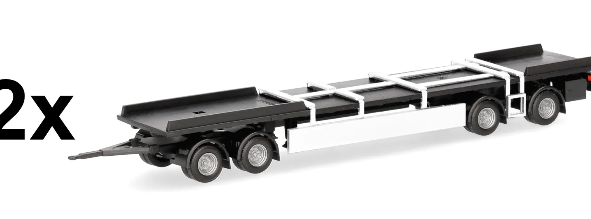 herpa 085953 Fahrgestell 4achs Hänger Schweden | 2 Stück | Teileservice 1:87