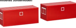 herpa 919609 20 ft. Baucontainer rot | 2 Stück | Sondermodell | Zubehör 1:87