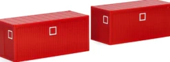 herpa 919609 20 ft. Baucontainer rot | 2 Stück | Sondermodell | Zubehör 1:87