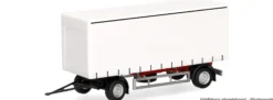 herpa 077156 Gardinenplanen-Anhänger 7,45 m 2-achs mit U-Schutz offen | Anhänger-Modell 1:87