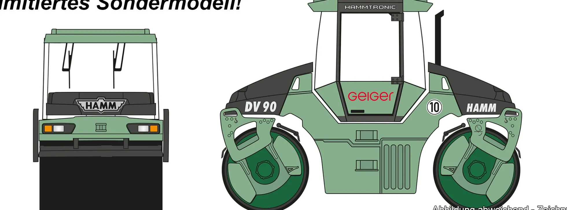 herpa 956949 Hamm Tandemwalze GEIGER | Baumaschinenmodell 1:87